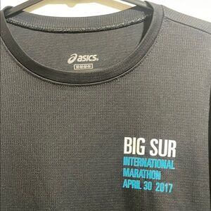 Asics Black and White Long Sleeve Marathon Tee